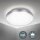 B.K.Licht LED Deckenleuchte Silber/Titan rund Ø29cm 15W 1500lm Neutralweiß 4000K Backlight