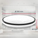 B.K.Licht LED Deckenleuchte Schwarz rund Ø33cm 18W 1800lm Neutralweiß 4000K Sterneneffekt Backlight