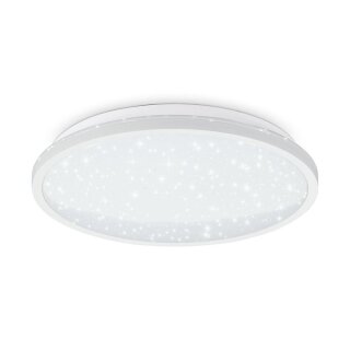 B.K.Licht LED Deckenleuchte Weiß rund Ø28cm 18W 2000lm Neutralweiß 4000K Sterneneffekt Backlight