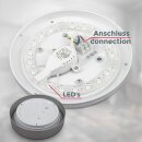 B.K.Licht LED Deckenleuchte Silber rund Ø25cm 12W 1200lm Neutralweiß 4000K