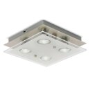 B.K.Licht LED Deckenleuchte Nickel matt quadratisch 25cm...