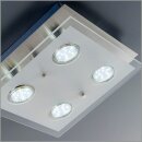 B.K.Licht LED Deckenleuchte Nickel matt quadratisch 25cm 4 x 3W GU10 1000lm warmweiß 3000K