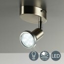 B.K.Licht LED Wand- & Deckenleuchte Spot Nickel matt 3W GU10 250lm warmweiß 3000K dreh- & schwenkbar