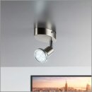 B.K.Licht LED Wand- & Deckenleuchte Spot Nickel matt 3W GU10 250lm warmweiß 3000K dreh- & schwenkbar