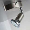 B.K.Licht LED Wand- & Deckenleuchte Spot Nickel matt 3W GU10 250lm warmweiß 3000K dreh- & schwenkbar