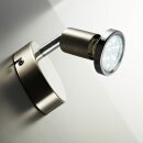 B.K.Licht LED Wand- & Deckenleuchte Spot Nickel matt 3W GU10 250lm warmweiß 3000K dreh- & schwenkbar