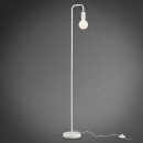 B.K.Licht Stehleuchte Retro Weiß 140cm max. 10W E27 ohne Leuchtmittel mit Fußschalter