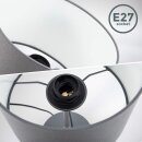 B.K.Licht Tischleuchte Grau Textilschirm Ø20cm max. 40W E27 ohne Leuchtmittel mit Schalter