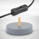 B.K.Licht Tischleuchte Grau Textilschirm Ø20cm max. 40W E27 ohne Leuchtmittel mit Schalter