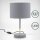 B.K.Licht Tischleuchte Grau Textilschirm Ø20cm max. 40W E27 ohne Leuchtmittel mit Schalter