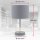 B.K.Licht Tischleuchte Grau Textilschirm Ø20cm max. 40W E27 ohne Leuchtmittel mit Schalter