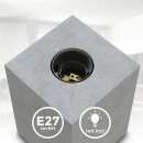 B.K.Licht Tischleuchte Beton Grau quadratisch 9cm max. 40W E27 ohne Leuchtmittel mit Schalter