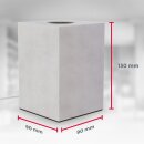 B.K.Licht Tischleuchte Beton Grau quadratisch 9cm max. 40W E27 ohne Leuchtmittel mit Schalter