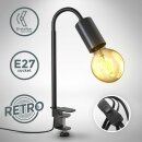 B.K.Licht Klemmleuchte Schwarz max. 10W E27 ohne Leuchtmittel Flexarm Schalter