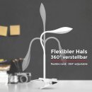 B.K.Licht LED Klemmleuchte Weiß 3,5W 350lm warmweiß 3000K Flexarm mit Schalter