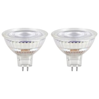 2 x Osram LED Leuchtmittel Glas Reflektor MR16 3,8W = 35W GU5,3 12V 345lm warmweiß 2700K 36°