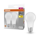 2 x Osram LED Leuchtmittel Birnenform A60 8,5W = 60W E27 matt 806lm warmweiß 2700K