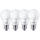 4 x Philips LED Leuchtmittel Birne A60 9W = 60W E27 matt 806lm warmweiß 2700K 180°