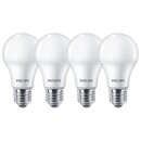 4 x Philips LED Leuchtmittel Birne A60 10W = 75W E27 matt 1055lm warmweiß 2700K 180°