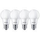 4 x Philips LED Leuchtmittel Birne A60 8W = 60W E27 matt 806lm warmweiß 2700K