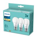 3 x Philips LED Leuchtmittel Birne A60 5,5W = 40W E27 matt 470lm warmweiß 2700K 180°