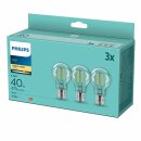 3 x Philips LED Filament Leuchtmittel Birne A60 4,3W = 40W E27 klar 470lm warmweiß 2700K