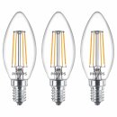 3 x Philips LED Filament Leuchtmittel Kerze 4,3W = 40W...