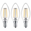 3 x Philips LED Filament Leuchtmittel Kerze 4,3W = 40W...