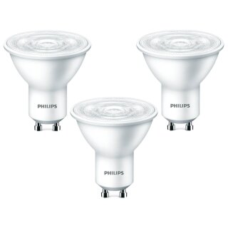 3 x Philips LED Leuchtmittel Reflektor 4,7W = 50W GU10 400lm warmweiß 2700K 36°