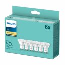 6 x Philips LED Leuchtmittel Reflektor 4,7W = 50W GU10 345lm warmweiß 2700K 36°