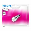 Philips Glühlampe Backofenlampe Röhre 15W E14 klar 85lm warmweiß 2700K Dimmbar