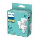3 x Philips LED Leuchtmittel Reflektor 4,7W = 50W GU10 380lm warmweiß 2700K 36°