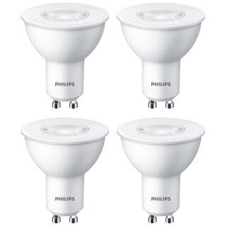 4 x Philips LED Leuchtmittel Reflektor 4,7W = 50W GU10 380lm warmweiß 2700K 36°