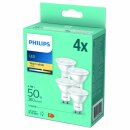 4 x Philips LED Leuchtmittel Reflektor 4,7W = 50W GU10 380lm warmweiß 2700K 36°