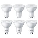 6 x Philips LED Leuchtmittel Reflektor 4,7W = 50W GU10 380lm warmweiß 2700K 36°