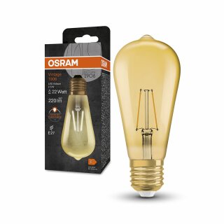 Osram LED Filament Leuchtmittel Vintage Edison ST64 2,5W = 22W E27 Gold 220lm extra warmweiß 2400K