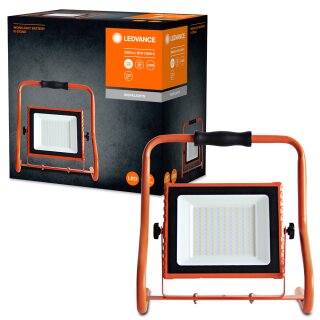 Ledvance LED Fluter Arbeitslicht R-Stand orange IP44 30W 3000lm kaltweiß 4000K schwenkbar Akku mit USB