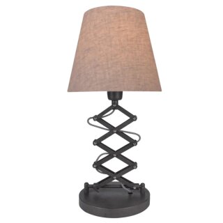 Näve Scherentischleuchte Adrienne Natur Braun Ø24,5cm max. 40W E27 Schalter