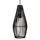 Pendelleuchte Timber Love Schwarz Rattan Ø20cm max. 20W E27 ohne Leuchtmittel kürzbar