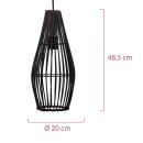 Pendelleuchte Timber Love Schwarz Rattan Ø20cm max. 20W E27 ohne Leuchtmittel kürzbar