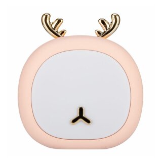 LED Akku Nachtlicht Night Deer Rosa/Weiß 1,1W 3000-6500K Touchdimmer + USB-Anschluss