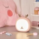 LED Akku Nachtlicht Night Deer Rosa/Weiß 1,1W 3000-6500K Touchdimmer + USB-Anschluss