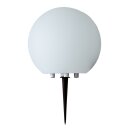 Außenleuchte Lichtkugel Weiß Ø50cm IP54 max. 60W E27 ohne Leuchtmittel mit Erdspieß B-Ware