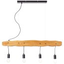 Brilliant Pendelleuchte Baker Holz/Schwarz 100cm max. 4 x 40W E27 ohne Leuchtmittel kürzbar