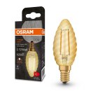 Osram LED Filament Leuchtmittel Kerze gedreht Vintage 1906 1,5W = 12W E14 Gold 120lm extra warmweiß 2400K