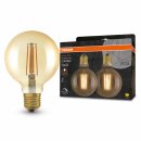 2 x Osram LED Filament G95 Globe Vintage 6,5W = 55W E27 Gold 725lm extra warmweiß 2400K DIMMBAR