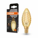 Osram LED Filament Leuchtmittel Kerze gedreht Vintage 1906 2,5W = 22W E14 Gold 220lm extra warmweiß 2400K