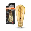 Osram LED Spiral Filament Leuchtmittel Edison ST64 4W = 28W E27 Gold 300lm extra warmweiß 2000K DIMMBAR