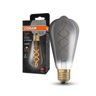 Osram LED Spiralfilament ST64 Edison 4W = 15W E27 klar Rauchglas 140lm extra Warmweiß 1800K