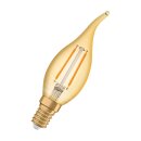 Osram LED Filament Leuchtmittel Windstoßkerze Vintage 1906 2,5W = 22W E14 Gold 220lm extra warmweiß 2400K